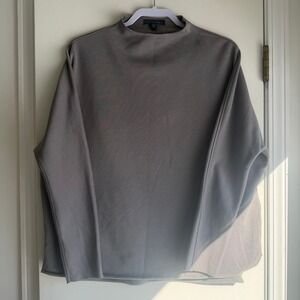 GRADE&GATHER Mock Neck Long Sleeve Oversized Sweatshirt Gray Size S